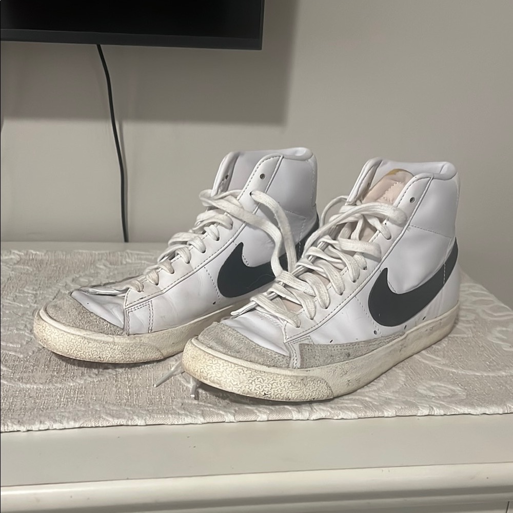Nike Blazer White and Black High-Top Sneakers